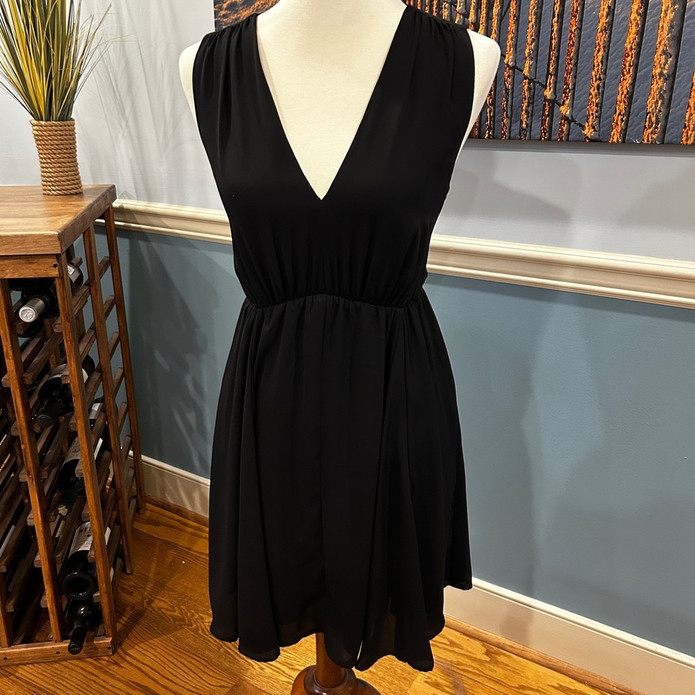 Express Black Sleeveless V-Neck Mini Dress